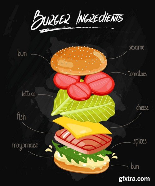 Burger ingredients - 8 EPS