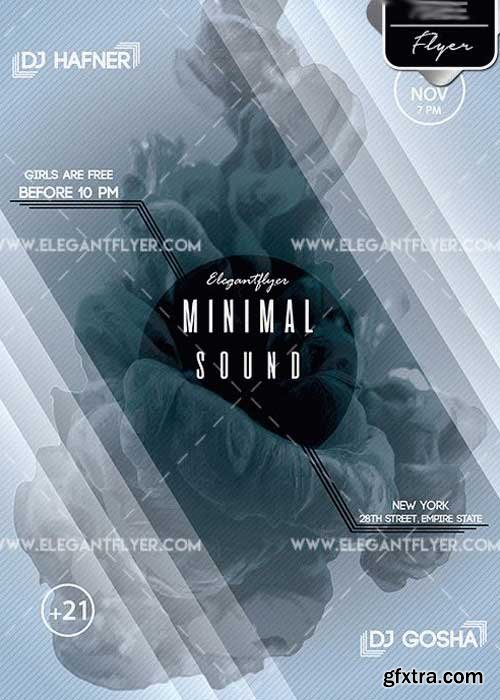 Minimal Sound Flyer PSD V5 Template + Facebook Cover