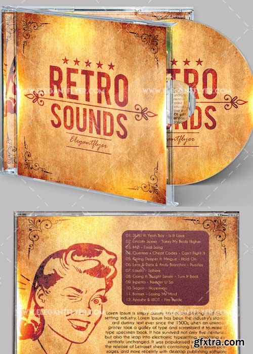 Retro Sounds Premium CD Cover PSD V4 Template