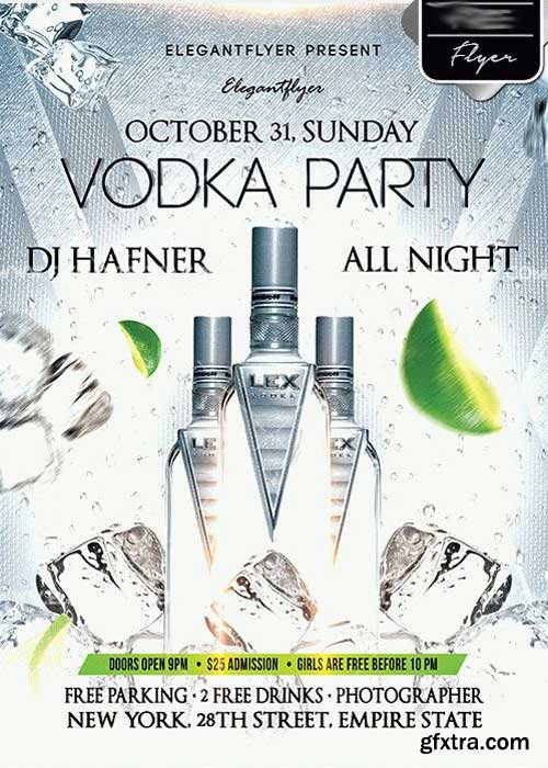 Vodka party Flyer PSD V3 Template + Facebook Cover