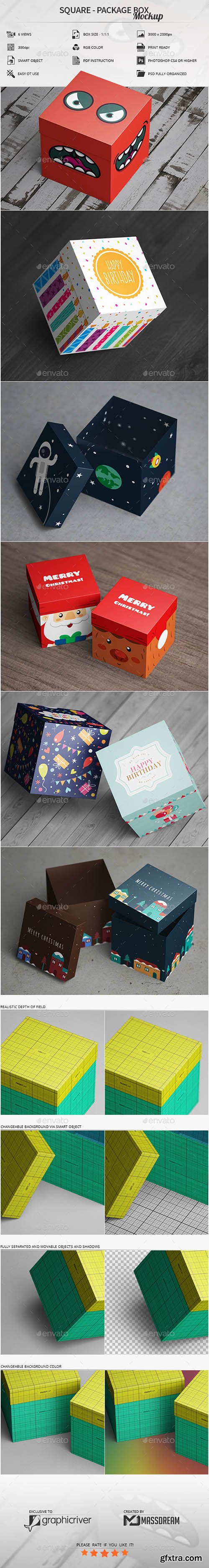 Graphicriver Square - Package Box Mockup 16435967