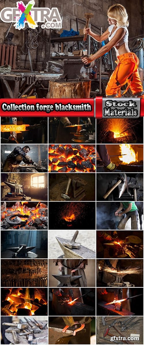 Collection forge blacksmith anvil forge hammer iron 25 HQ Jpeg