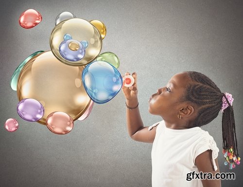 Collection soap bubble female child blowing bubbles 25 HQ Jpeg