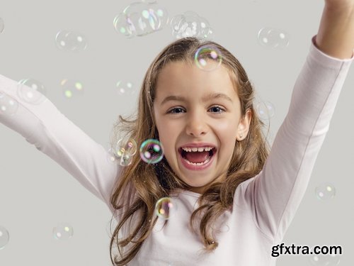 Collection soap bubble female child blowing bubbles 25 HQ Jpeg