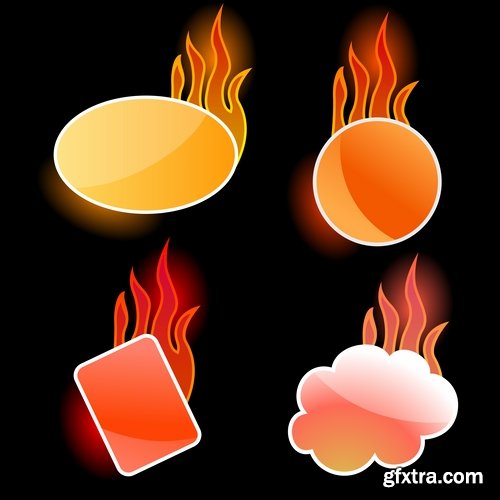 Collection cigarette lighter fire flames vector image 25 EPS