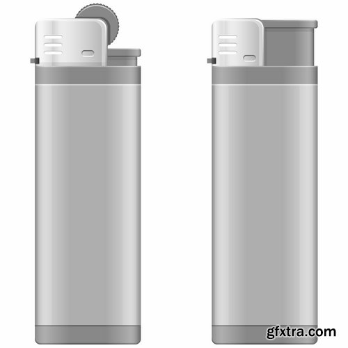 Collection cigarette lighter fire flames vector image 25 EPS