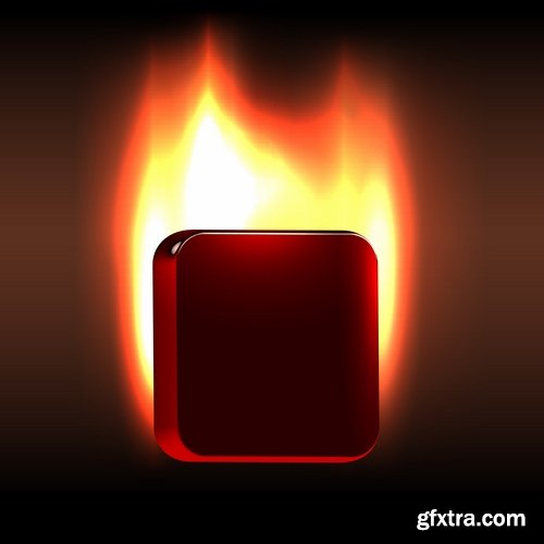 Collection cigarette lighter fire flames vector image 25 EPS