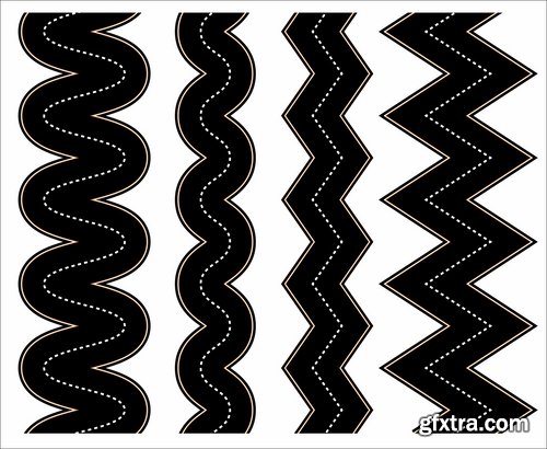 Collection of road fork icon viaduct roadbed layout path vector image 25 EPS