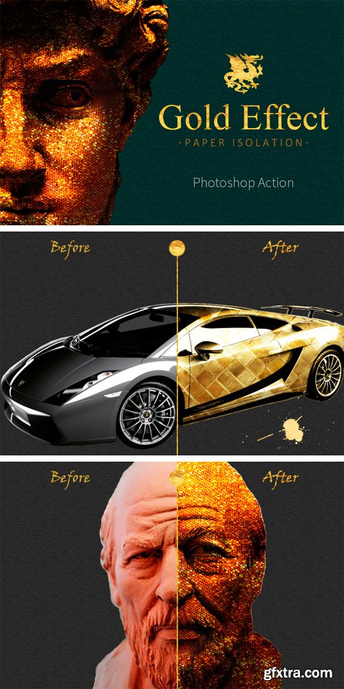 CM 916673 - Gold Paper Photoshop Action