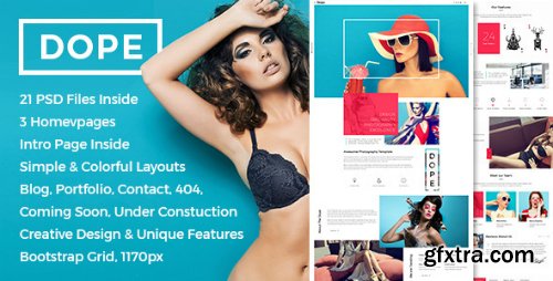 ThemeForest - Dope - Creative Photography Portfolio PSD Template 13877127