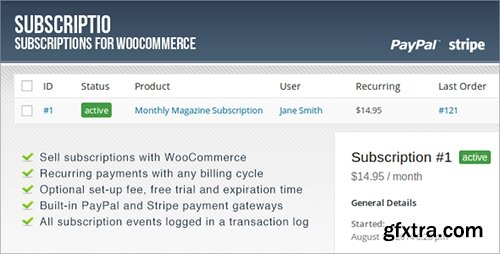 CodeCanyon - Subscriptio v2.3.1 - WooCommerce Subscriptions - 8754068