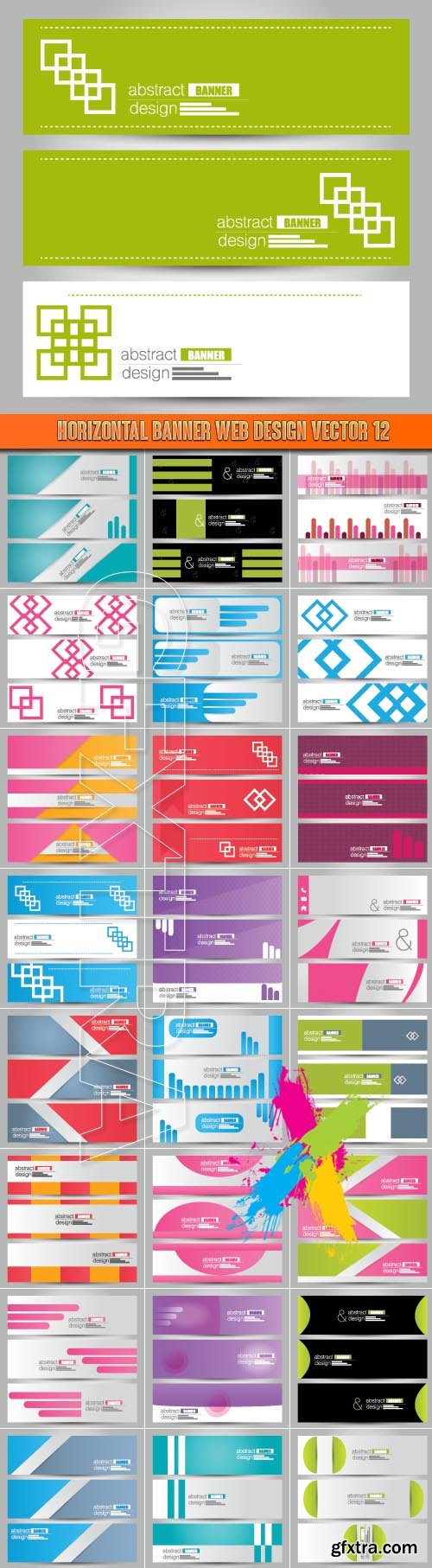 Horizontal banner web design vector 12