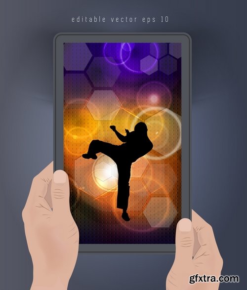 Karate Martial Arts Collection of shock technique foot vector picture flyer banner 25 EPS