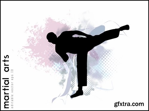 Karate Martial Arts Collection of shock technique foot vector picture flyer banner 25 EPS