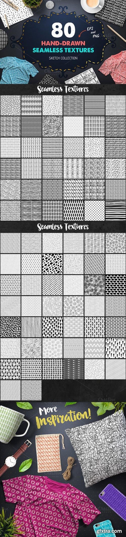 CM - 80 Hand Drawn Seamless Textures 940739