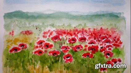 Paint colourful poppies in a loose, wet style effortlessly