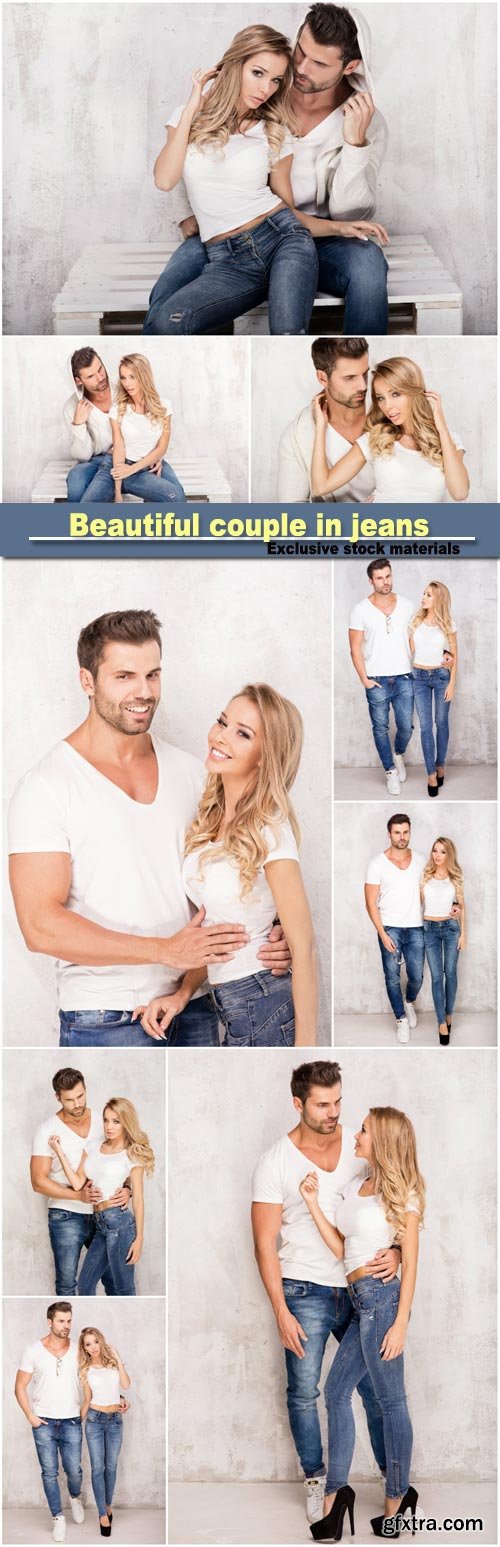 Beautiful couple in jeans