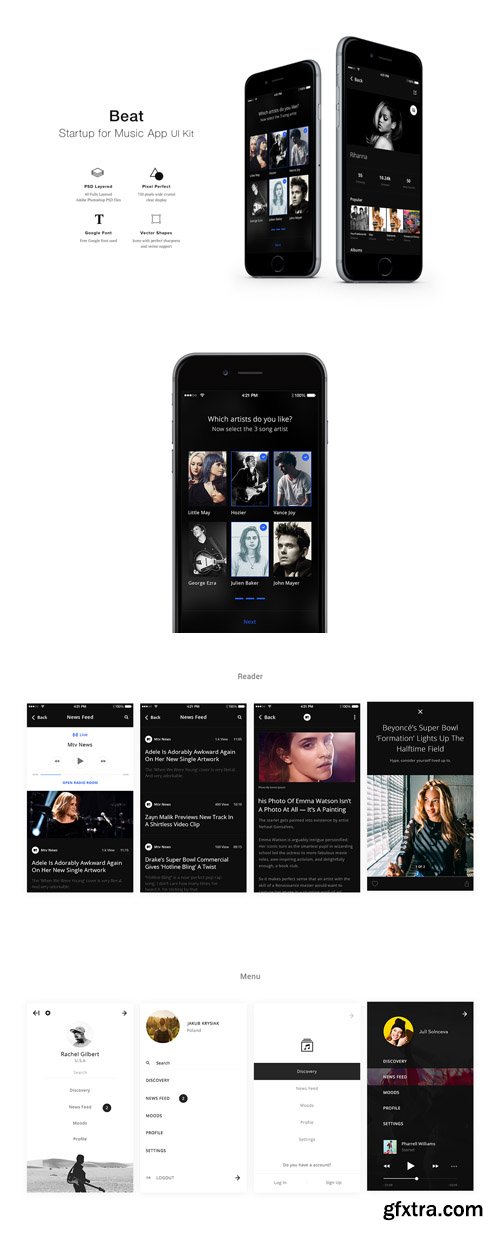 Beat Music App UI Kit
