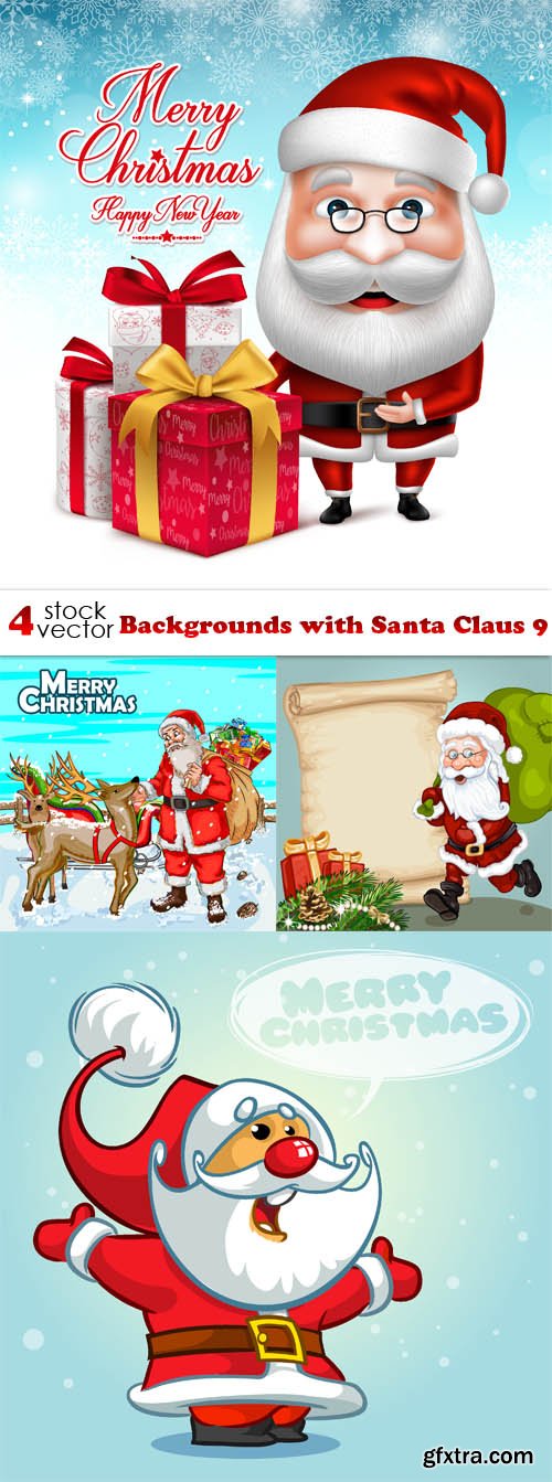 Vectors - Backgrounds with Santa Claus 9