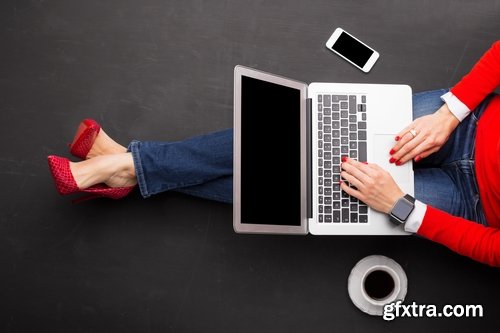 Collection of business woman girl woman working on a laptop computer 25 HQ Jpeg