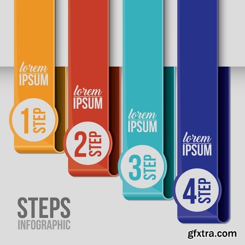 Collection of business infographics template is an example of a web site is a step by step calculation 25 EPS