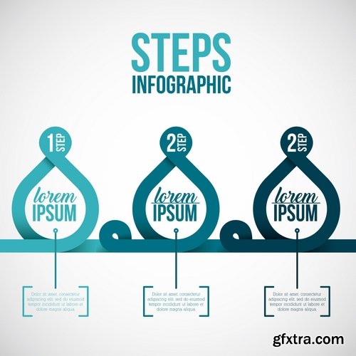 Collection of business infographics template is an example of a web site is a step by step calculation 25 EPS