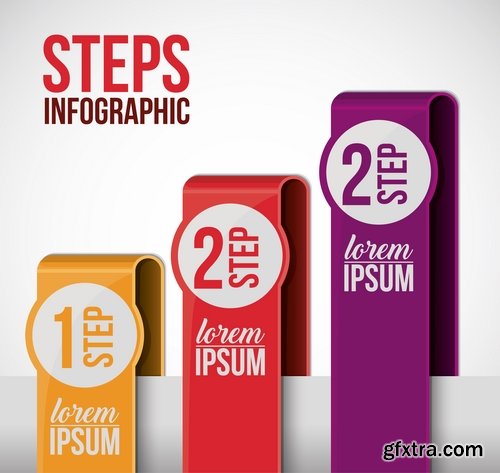 Collection of business infographics template is an example of a web site is a step by step calculation 25 EPS