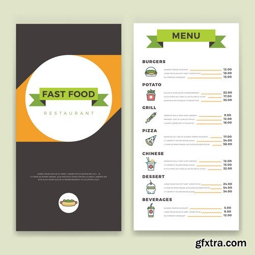 Fast food menu - 6 EPS