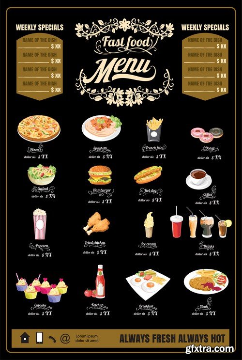 Fast food menu - 6 EPS