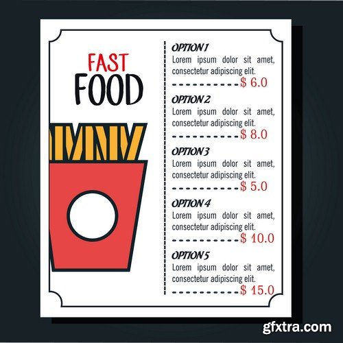 Fast food menu - 6 EPS