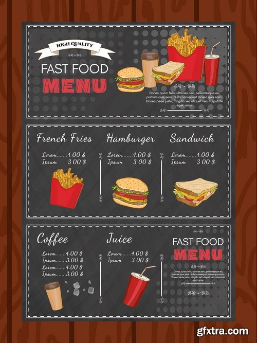 Fast food menu - 6 EPS