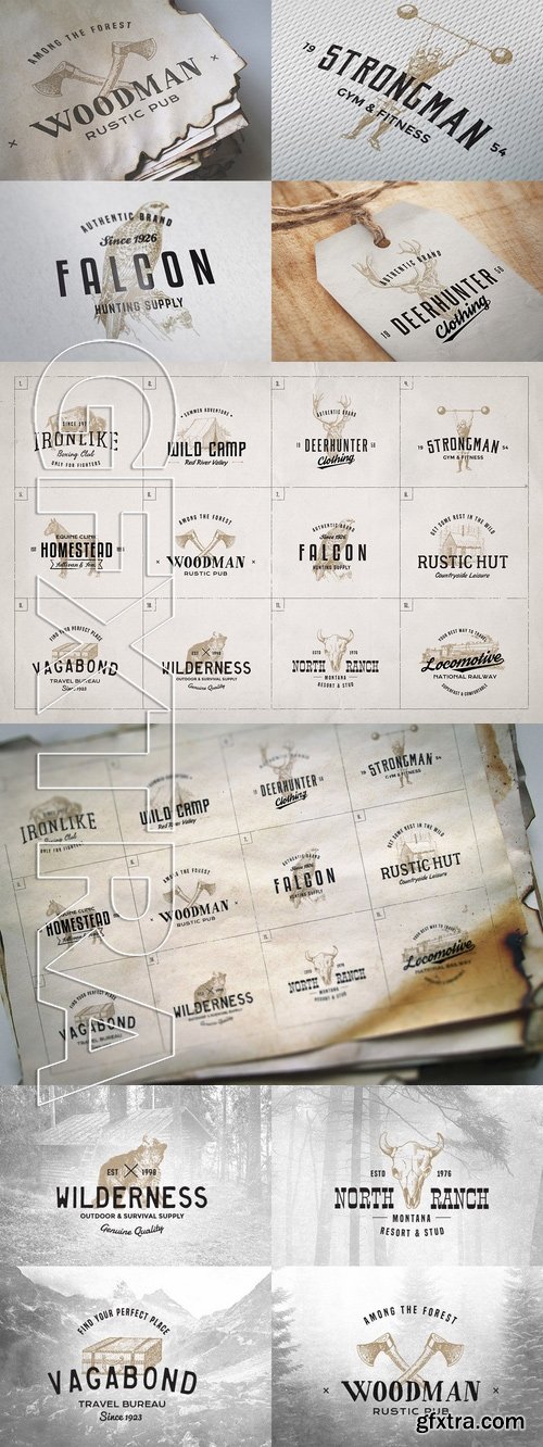 12 Retro Logo Badges vol2