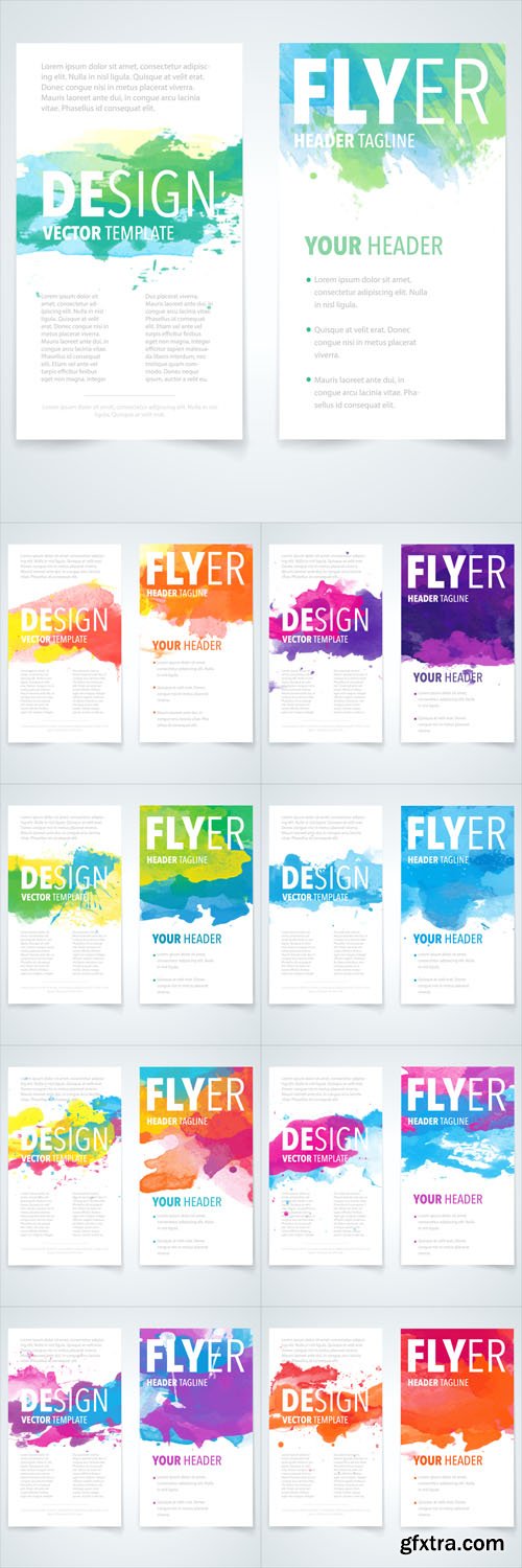 Vector Set - Abstract Brochure Watercolor Templates