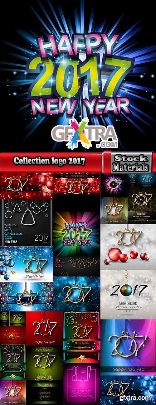 Collection logo 2017 banner flyer background is a vector image 25 EPS