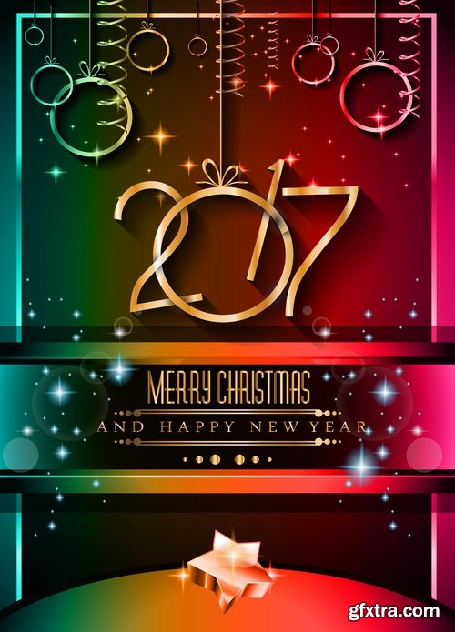 Collection logo 2017 banner flyer background is a vector image 25 EPS