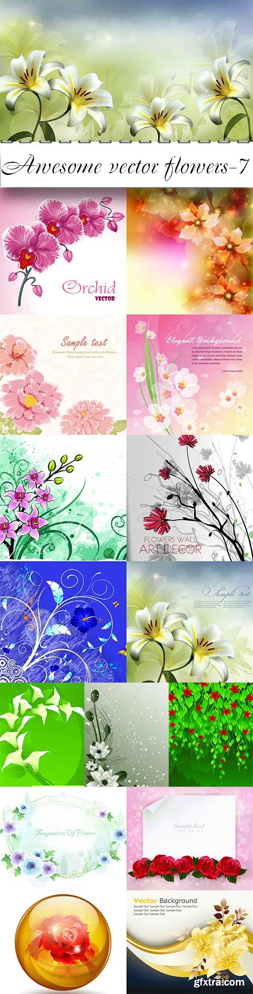 Awesome vector flowers-7