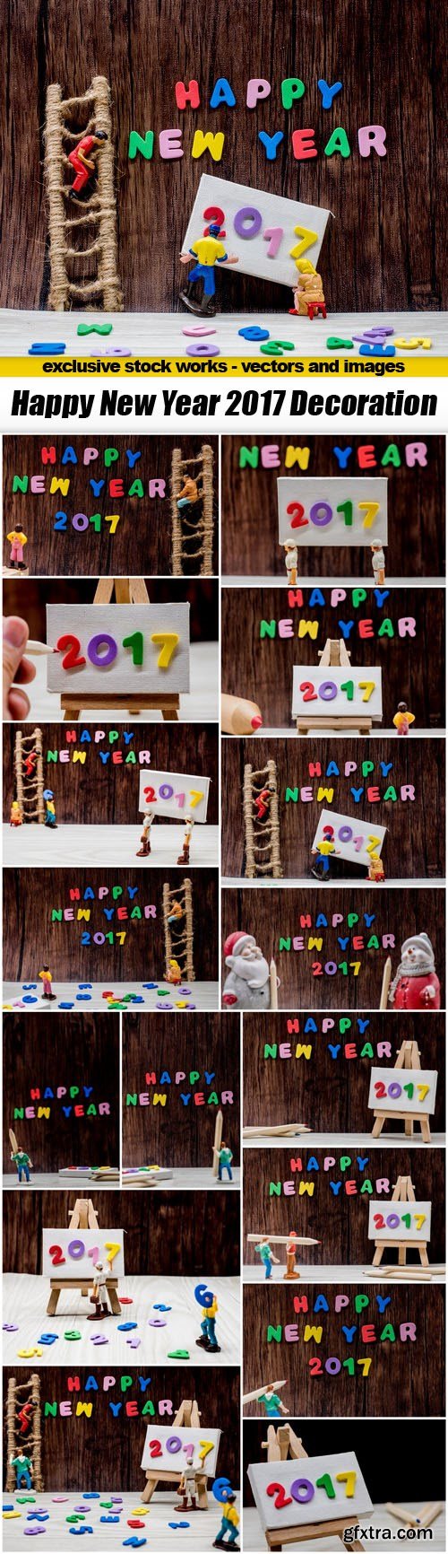 Happy New Year 2017 Decoration - 16xUHQ JPEG