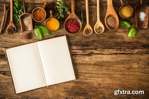 Colorful Spices on Wooden Table - 19xUHQ JPEG