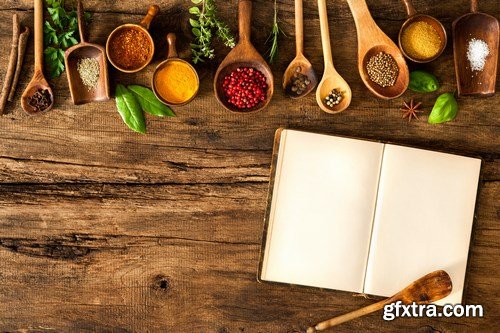 Colorful Spices on Wooden Table - 19xUHQ JPEG