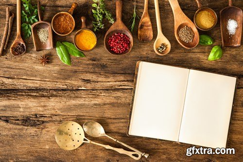 Colorful Spices on Wooden Table - 19xUHQ JPEG