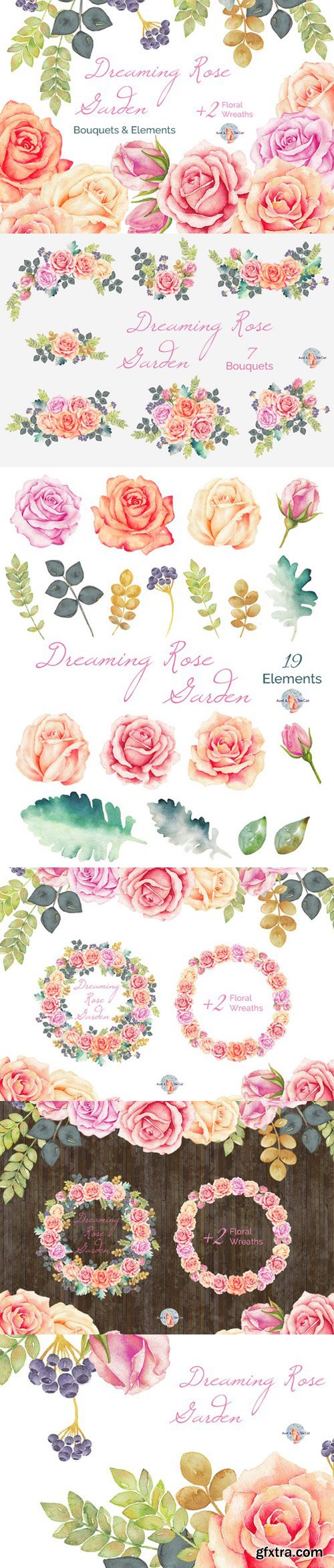 CM - Dreaming Rose Garden Watercolor 448697