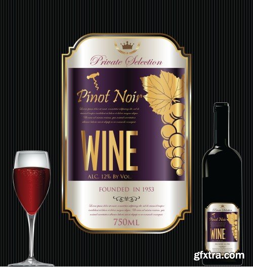 Template wine labels vector