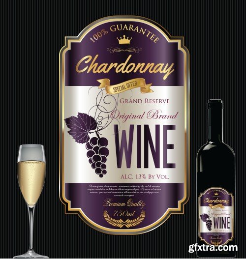 Template wine labels vector