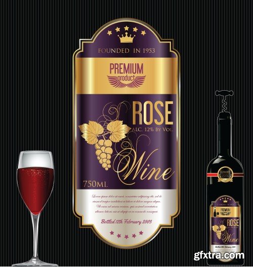 Template wine labels vector