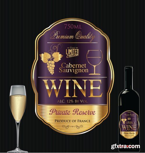 Template wine labels vector