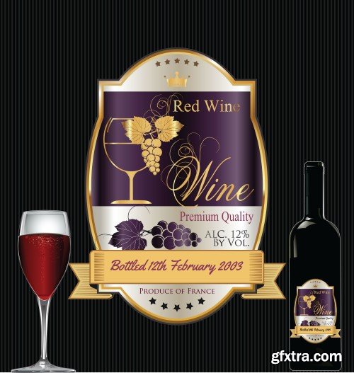 Template wine labels vector