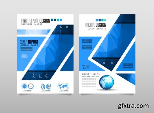 Collection of book cover template log example flyer banner vector image 3-25 EPS