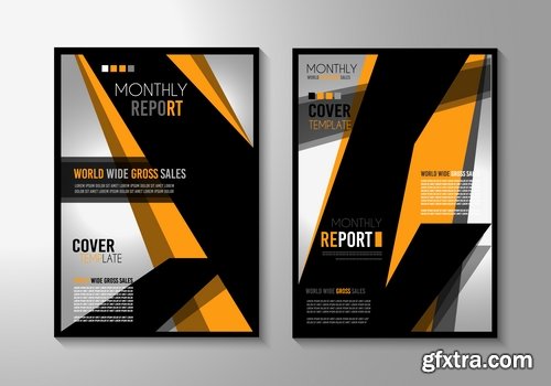 Collection of book cover template log example flyer banner vector image 3-25 EPS