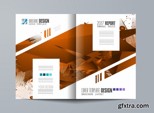 Collection of book cover template log example flyer banner vector image 3-25 EPS