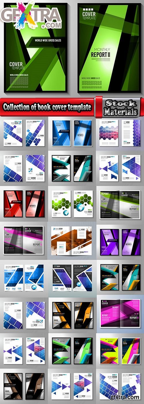 Collection of book cover template log example flyer banner vector image 3-25 EPS